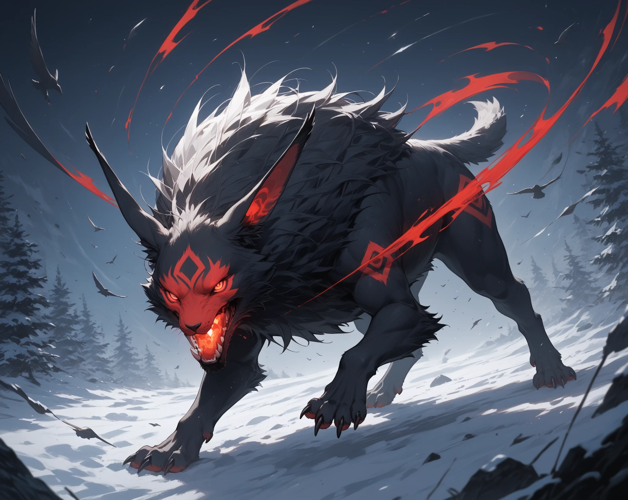 Werewolf: A giant black humanoid wolf..