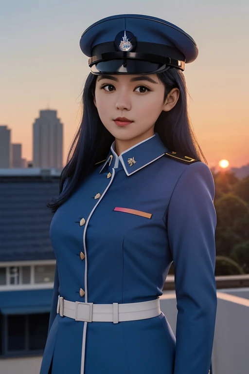 最high quality, masterpiece, 32k、Very detailed、Realistic、1 girl, Japanese women、Light blue military uniformのコスチューム、Futuristic costume, Light blue military uniform、US Army military uniform hat、Light blue military uniform、class seal、Wearing a light blue military uniform hat(military officer uniform hat), Cute Face, (photo Actual:1.3),Edge lighting, (Skin with attention to detail:1.2), 8k超High resolution, Single-lens reflex camera, high quality, High resolution, 4K, 8k, Optimal ratio of four fingers to one thumb, (Actual:1.3), cute 1 girl, Realistic、Super Realistic、32k、Very detailed、masterpiece, 最high quality, beautiful girl, beauty、Gorgeous girl, , Big , Narrow waist, Leg spread, Plenty of facial detail, City of the Future, Super detailed, High resolution, masterpiece, high quality, High resolution,