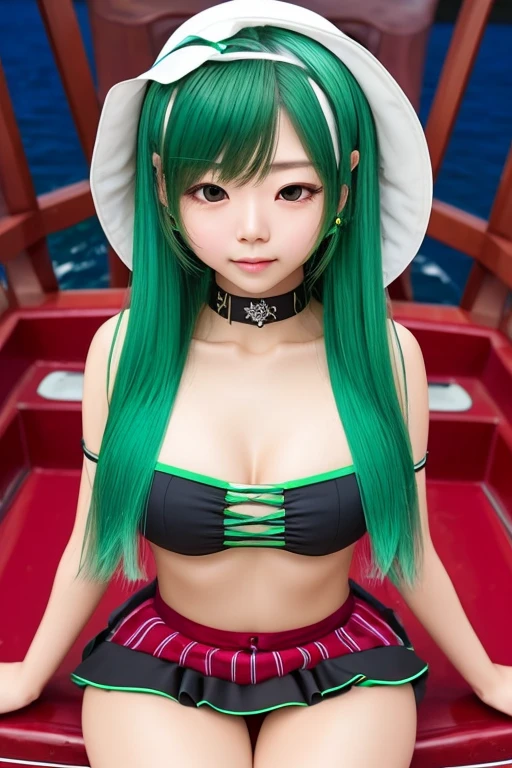 fullnude,20 years girl,masutepiece , Best Quality,Nahida(GenshinImpact) ,Two girls, very slender body,tiny chest,Skinny Legs,Long hair ,Side Ponytail, Hair Ornament ,Street, White hair , Green hair , hand behind head:1.5,multicolored hair, elf ,Sea Swim,Skinny Legs,smil,Tsundere,dance,fullnude,Party venue on the deck of a passenger ship at sea,