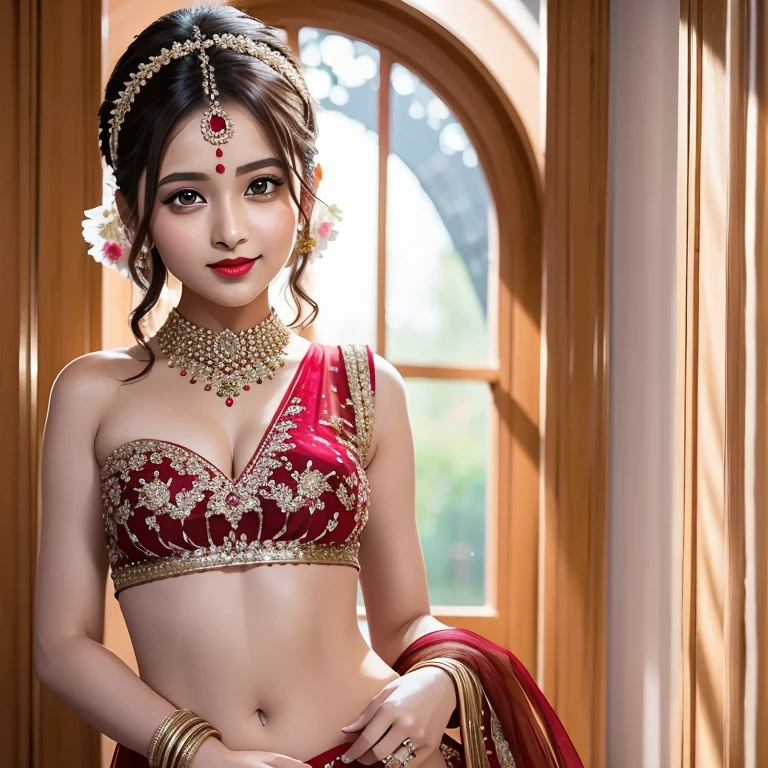 hot beautiful women in photoshoot, big heavy jhumka earrings, detailed face, detailed eyes, detailed lips, sensual pose, vibrant colors, cinematic lighting, photorealistic, 8k, high quality, masterpiece,big breasts , kurti, pajama 