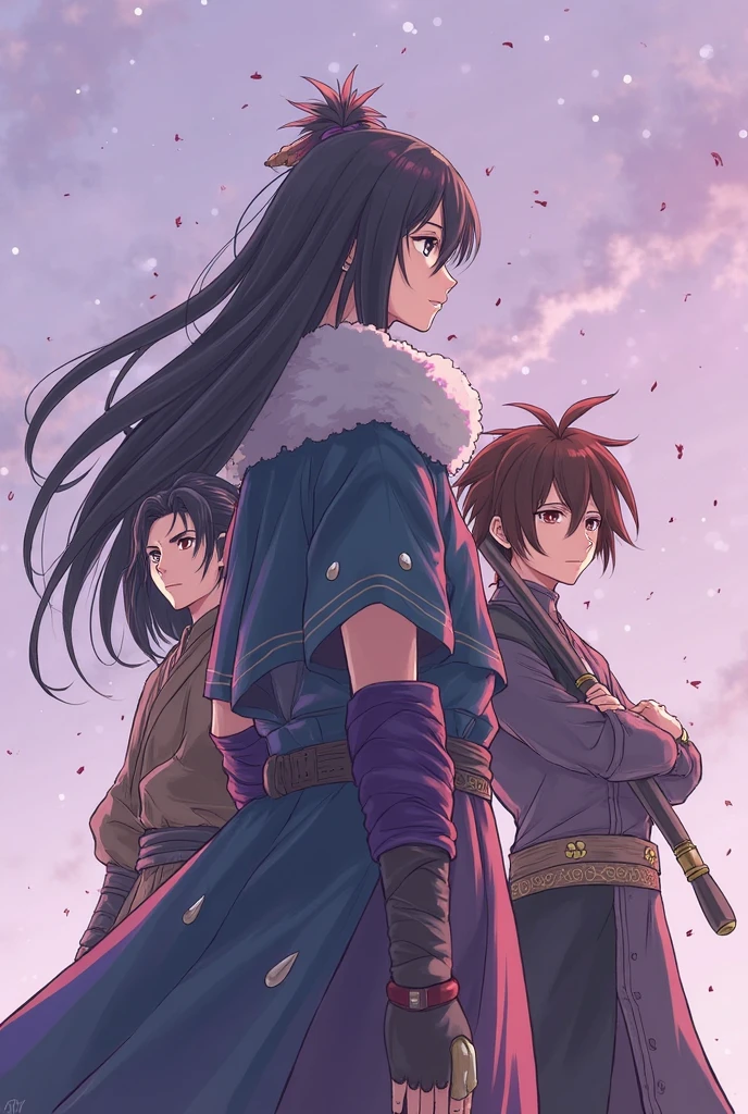 a cartoon image of two people riding on horseback, anime em estilo fancy, tensei shitara slime datta ken, loose hair and long clothes, top 25 fantasy anime series, anime cover, anime series, fancy, official anime artwork, por Okada Beisanjin, high quality anime, anime key art, Anime Art