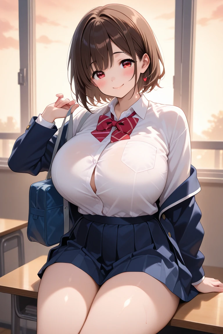 Best Quality, High resolution, Beautiful detailed eyes, extra detailed face, extremely details CG, (Perfect hands, Perfect Anatomy), Beautiful Finger,Beautiful long legs,Beautiful body,Beautiful nose,Beautiful character design, 1girl in、Fumina Hoshino、Blue jacket, Blue Suit ,Red bow tie,School uniform, White shirt,White skirt,Midriff、A path lined with flourishing cherry blossom trees ,Beautiful nipples,Lifting clothes to show nipples,a smile,with blush cheeks,Hands doing pieces ( NSFW.,Show)