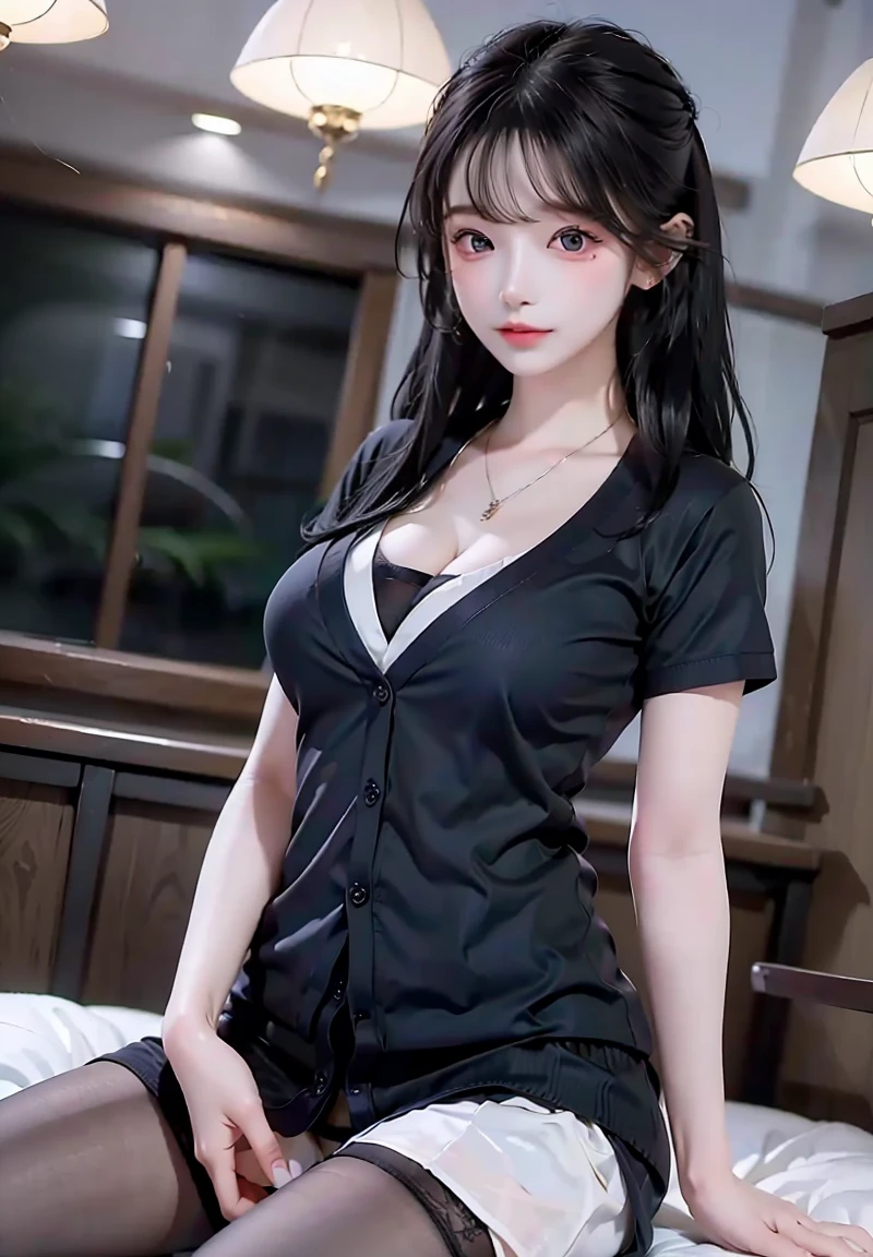 cheshire role play costume, role play, Open shirt,((whole body)), ((from above)), ((Lying in bed)), open mouth,Clear face, Pretty Face, 8k, masterpiece, original photo, best quality, detail:1.2,lifelike, detail, Very detailed, CG, Unite, wallpaper, Depth of Field, lamp, lens flare, Ray Tracing, (Extremely beautiful face, Beautiful lips, beautiful eyes), Wheels within wheels, detail face, ((ultra detailed skin)), 1 girl, Beautiful Korean girl, Hallyu idol,(Very slim figure:1.3), Slender sexy legs, Very beautiful legs, Elegant Posture, Beautiful Korean girl,Clear eyes, (big eyes)