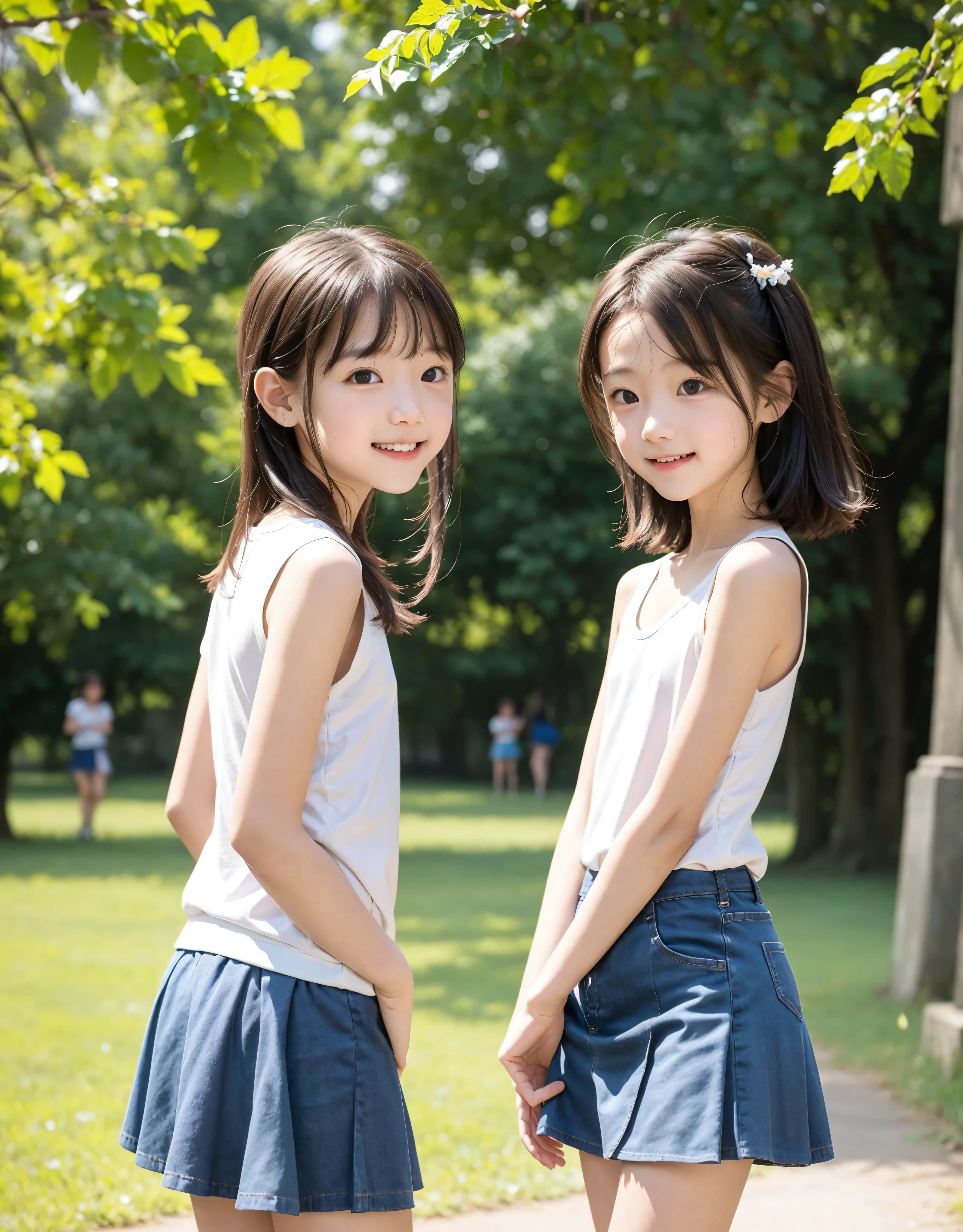 masterpiece、top-quality、((10yaers old))、((Female children))、Clear face、cute teenage girls、perfect anatomia、Happy smiling face、Camisole、hot pants
Realistic Face、realisitic、Dynamic Side Rising、Perfect litthing、dynamicposes、dynamic ungle、(1girl in)、solofocus、tiny chest、photoRealstic、huging、looking at the viewers