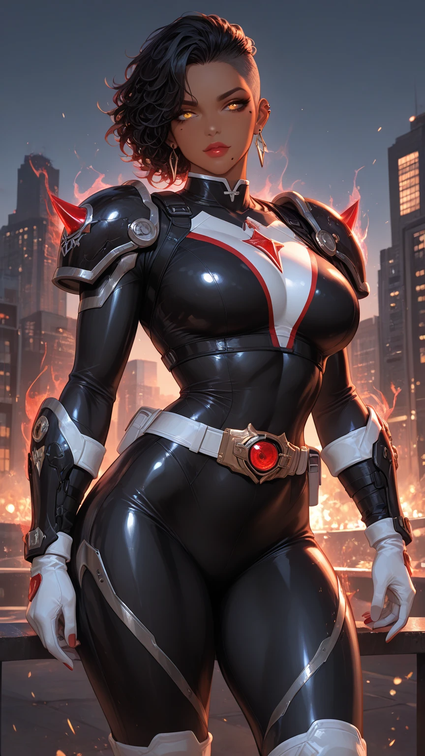 ((Full body)), ((1 girl in maid costume/Batman/Spider-Man, huge breasts, strong musculature)), front, looking at the viewer, furious, Super Saiyan 2 Red hair, red eyes, (((Super Saiyan 2 appearance)), completely wet body and clothes, destroyed city background with heavy rain and flood, anime, ((Super Saiyan Ultra Instinct)), Dragon Ball, mortal kombat, masterpiece,  (16k:1.6), (high details: 1.6), (high quality: 1.6), (maximum resolution: 1.6)