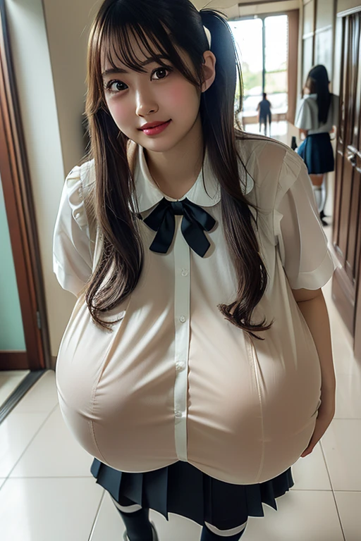 Twintails Hair Bow, black hair,Big Baby Bump pregnant, School girl, Big boobs, nipple, cum, Big Black Balloons,16 years girl, Big pregnant Belly, Big Pregnant girl, Largest Belly of Pregnant, Huge Pregnancy, background hotel room,Huge 9 months Pregnancy Belly,huge belly expansion, huge belly girl