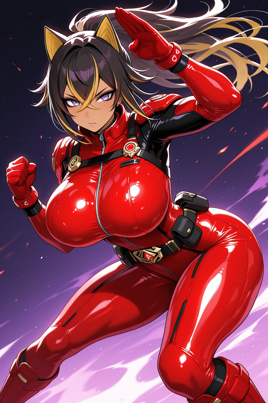 (masterpiece:1.2,Highest quality,Highest quality,High resolution,Very detailed),8k,1 female,Mature female heroine,Female Kamen Rider,(dynamic fighting pose:1.5),(Dynamic hair movement:1.2),(short hair),(Kamen Rider Helmet:1.5),(Shiny Kamen Rider Suit:1.3),(Glowing Skin,Big eyes,Droopy eyes,Long eyelashes,Beautiful thighs,Beautiful Hair,Beautiful Face,Beautiful Eyes,Beautiful body,Beautiful breasts,Beautiful feet,Beautiful fingers,Voluptuous,Muscular),((hands)),((Rider Kick:1.5)),(Serious),(The background is Prism Flash),((Beautiful trading cards,Gold Card)),((kamanrider))