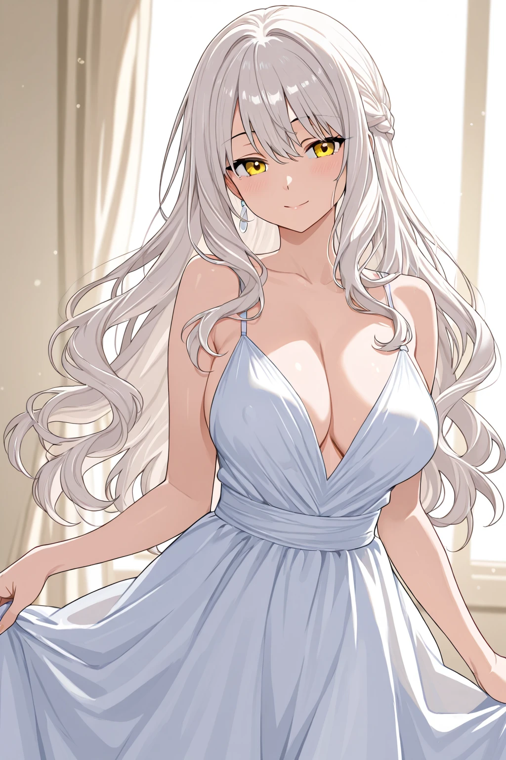 (tmasterpiece),(best qualtiy),8K,high detal,pov_doorway,1girl,blush,looking_at_viewer,cleavage,large_breasts