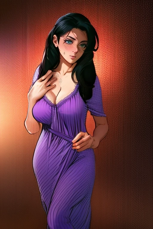 (8ก, 最high quality: 1.2), Very detailed, Complete solution, (Realistic, Realistic photo: 1.5), Portraiture, High resolution RAW color photograph, Professionally arrested, High resolution and beautiful, High resolution, 8ก Image Wallpaper, Amazing details, Large file size, Very detailed美しい女の子, Very detailed face, (Super detailed and super beautiful eyes:1.8), The nose is precisely shaped., Expressive crimson lips, The background is not blurred, One Story, pretty girl, Realistic、 (Movie Scenes,Fantasy art,最high quality,high quality,High resolution,High quality texture,Attention to detail,Beautiful details,Fine details,Very detailedCG,Detailed Texture,Realistic representation of face,whole body photography,before,dynamic,bold),1 Girl,Very detailed肌,curve,(Purple bodysuit,Off the shoulder, Green sash :1.5),(Wearing a belt around his waist),(Fully expose your thighs to the viewer:1.4),(rope bondage:1.4),((Bend your elbows and hide them behind your back:1.6)),Standing with legs spread from side to side,((Long legs)),((Poses that make your legs look longer)),(Nipples are visible:1.2),(Beautiful breasts,Under the chest,Large Breasts:1.5),Pale skin,Pointed Chest,(Very fine hairs),(Very soft hair),(Wavy Hair),Long, slicked bangs,Very light coppery amber hair,Long hair down to the waist,(Hair on one eye:1.3),(Open your mouth:1.2),Blue eyes,Sensual look,(Blushing),No sleeve,Mature Woman,Detailed fingers, Perfect hands, Length 180cm,Small face,sweating,Sweat on the face,((Small breasts:1.3)),((Small Ass:1.2)),Tied up woman,complain of embarrassment,(Angry),shout,Soft thighs,sexy legs,Sexy ass, Cleavage,Open the chest,Smooth thighs and legs,((Amazing orgasm)),Big Sexy Ass, ((Long and beautiful leg details)),Wearing high heels,Perfect Body Proportions,(Slim body), (Slim waist),Nipples visible,The areola is protruding,Tight waist,(Long legs:1.6),Thighs open,Huge :1.1,perspective:1.2,Looking at the audience,Character-centric,symmetry diagram,whole body:1.5,From above:1.2,Abdominal shot