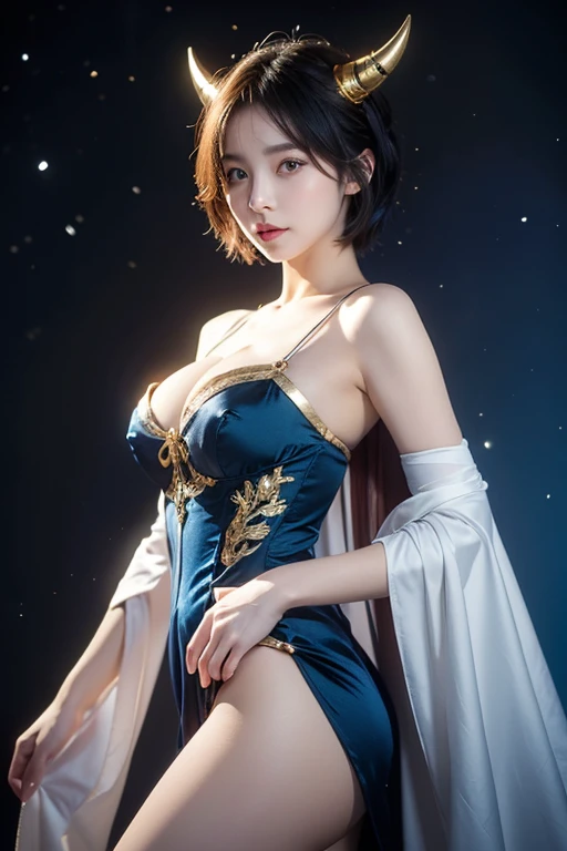 ((Looks happy:1.3))、18Slender beautiful girl、Panting face、Lacking、Sweating、Expression in a state of excitement、short-hair、eye glass、Photorealistic,High resolution,Soft light,1womanl,hips up high, sagging breasts, Blue eyes, Sexy traditional costume lace, Sexy fluorescent color traditional garment with very small fabric area,、Ultra Mini、Looks Back、Navel Ejection、Wide open chest、stick out、Starry sky with lots of shooting stars in the background at night、Light up to her