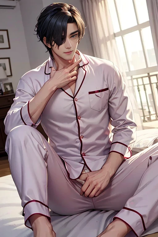 Disney style boy, 3d, with pajamas and nightcap, purple slippers, and lilac skin color, fun style 2 