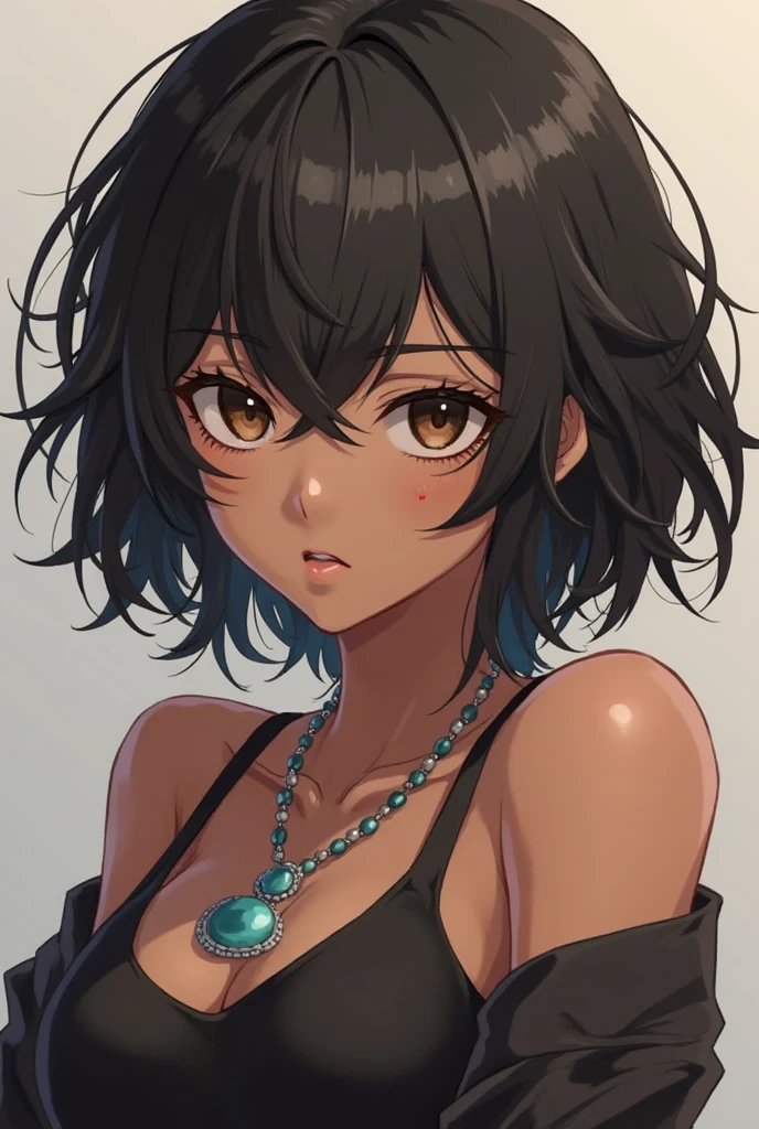 Masterpiece, best quality, high-res, extremely detailed, 1 girl, (dark skin tone), slave, roped, black eyes, poor girl, dirty, short bob, (claw scar on eye), pain behind smile, sleepy eyes, naked, shameless, tears, puuzaki puuna