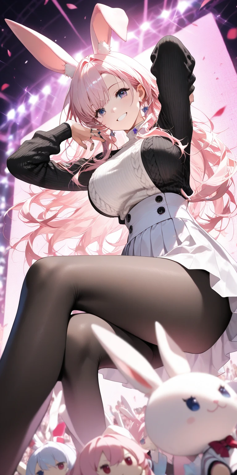 Giantess, tall giantess, big giantess, anime girl, long hair, curly hair, light pink hair, drill hair, purple eyes, giantess, anime giantess, masterpiece, best quality, flawless skin, detailed eyes, large chest, big breasts, thick thighs, sexy, hot, gigantic size, gigantic, low angle, giantess, dwarfing forest, lace accessories, fancy clothing, jewellery, elegant, crotch bulge, bulge, futanari, futanari bulge, futa bulge, futanari giantess, futa giantess, skirt, ant’s eye view, white shirt, white lace shirt, elegant clothing, bulge visible, bulging crotch, legs apart, visible crotch, visible bulge, futanari bulge, detailed outfit, noble, mature, heavy bulge