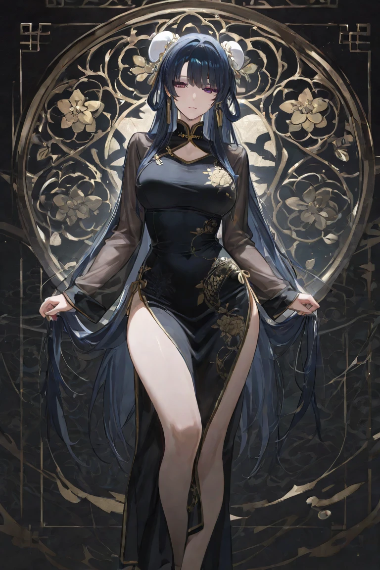 See-through,black face veil , black nylons , silk stockings ,See-throughの袴、transparent black kimono ,sheer lingerie,enamel high heels,pearl necklace,red collar,straight, shortcut, hair ornaments, Japanese style room