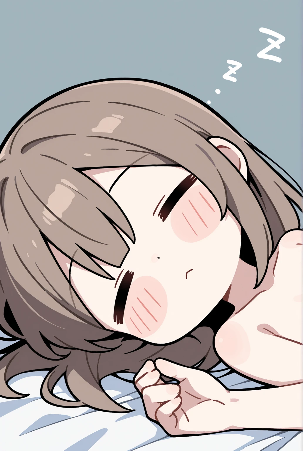 Hu tao,genshin,(wide shot:0.7),upper body,((full-face blush,embarrassed):1.4),(face waiting for kiss, closed eyes),((from front:1.4)),lying on back on the bed,point of view,holding hands, interlocked fingers