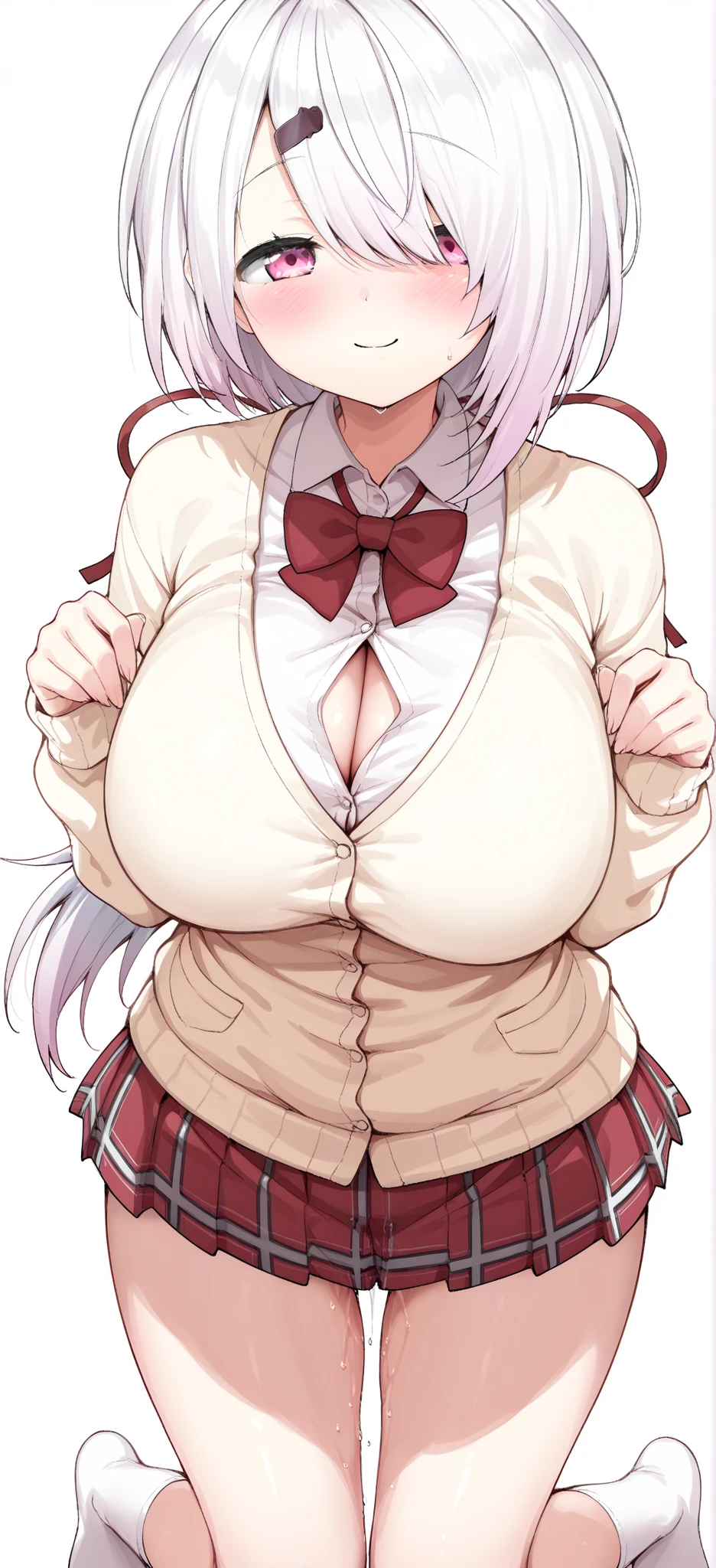 Browsing Caution,Sweat,white breath,Large areola,White steam,Front view,Heart Eyes,((Young)),Houshou Marine,Twin tails,(Shake your body),Reverse Bunny Suit,Voyeur of cleavage,(((((Big Breasts))))),pubic hair,sit,Spread your legs,Cunnilingus