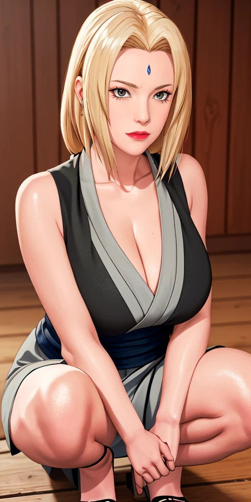 (masterpiece, highest quality:1.2), alone, One Girl, Tsunade Defense, Forehead mark, View your viewers、((Being restrained、Hands and feet tied、Sweat、blush、barefoot、 exposed、Upper body naked、Torture chamber、dim、Large areola、chest))、Beautiful girl with beautiful details, Professional photography lighting, Highly detailed eyes and face, Beautiful eyes in every detail、Beautiful detailed hair, Beautiful and exquisite cold face、anime
