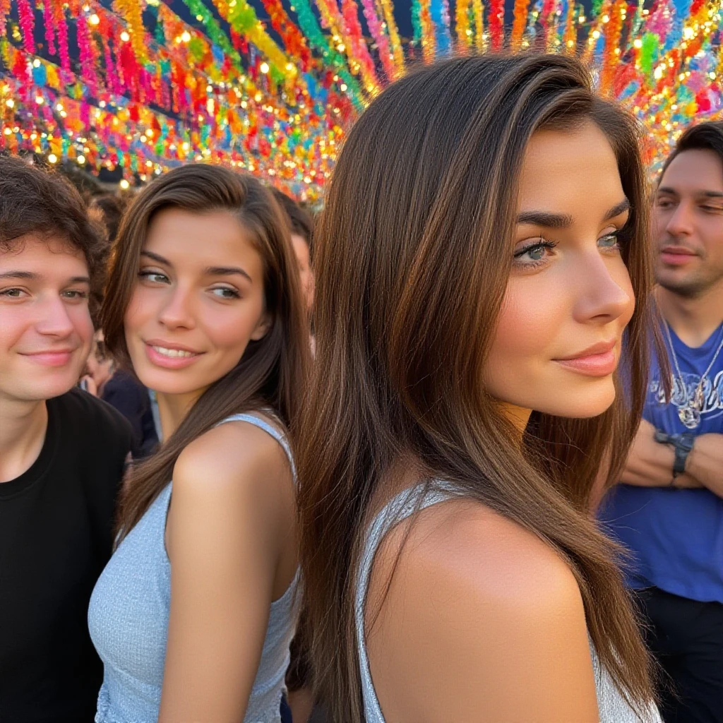 15 children, 7 girls and 8 boys, all white skin smiling in front of a roller coast at Beto Carrero World stand to take a picture in a sunny day.