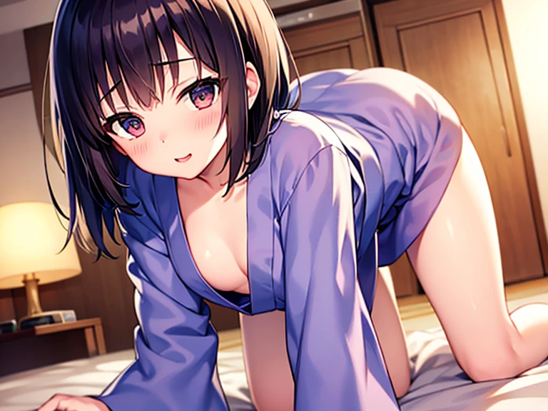 sayuogiwara, Sayu Ogiwara, brown hair, (brown eyes:1.5), medium hair, break ,very aesthetic, best quality, intricate, overall detail, nsfw, 1 girl, shibari over clothes, arms behind back, sitting, indian style, Clothing information, nipples, pussy, sad, tear, sweat, nose blush, indoor, japanese hotel, tatami, shouji, facing the front, looking at viewer, straight-on, close to viewer, full body, solo focus, intricate, (highly detailed),