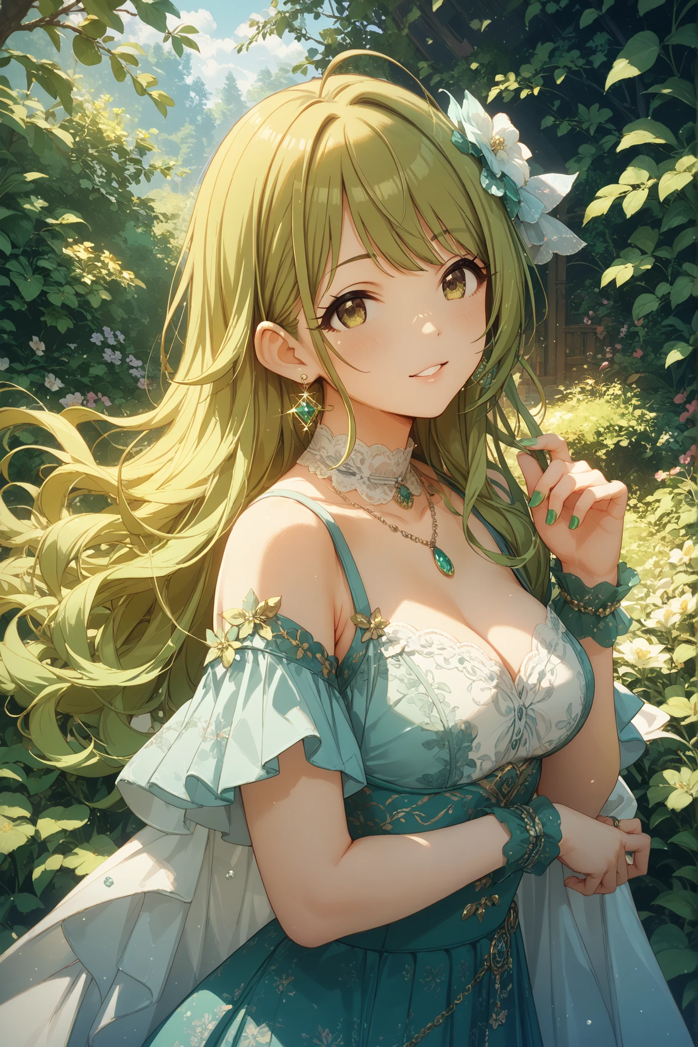 near the seven herbs、green、The Idolmaster Shiny Colors