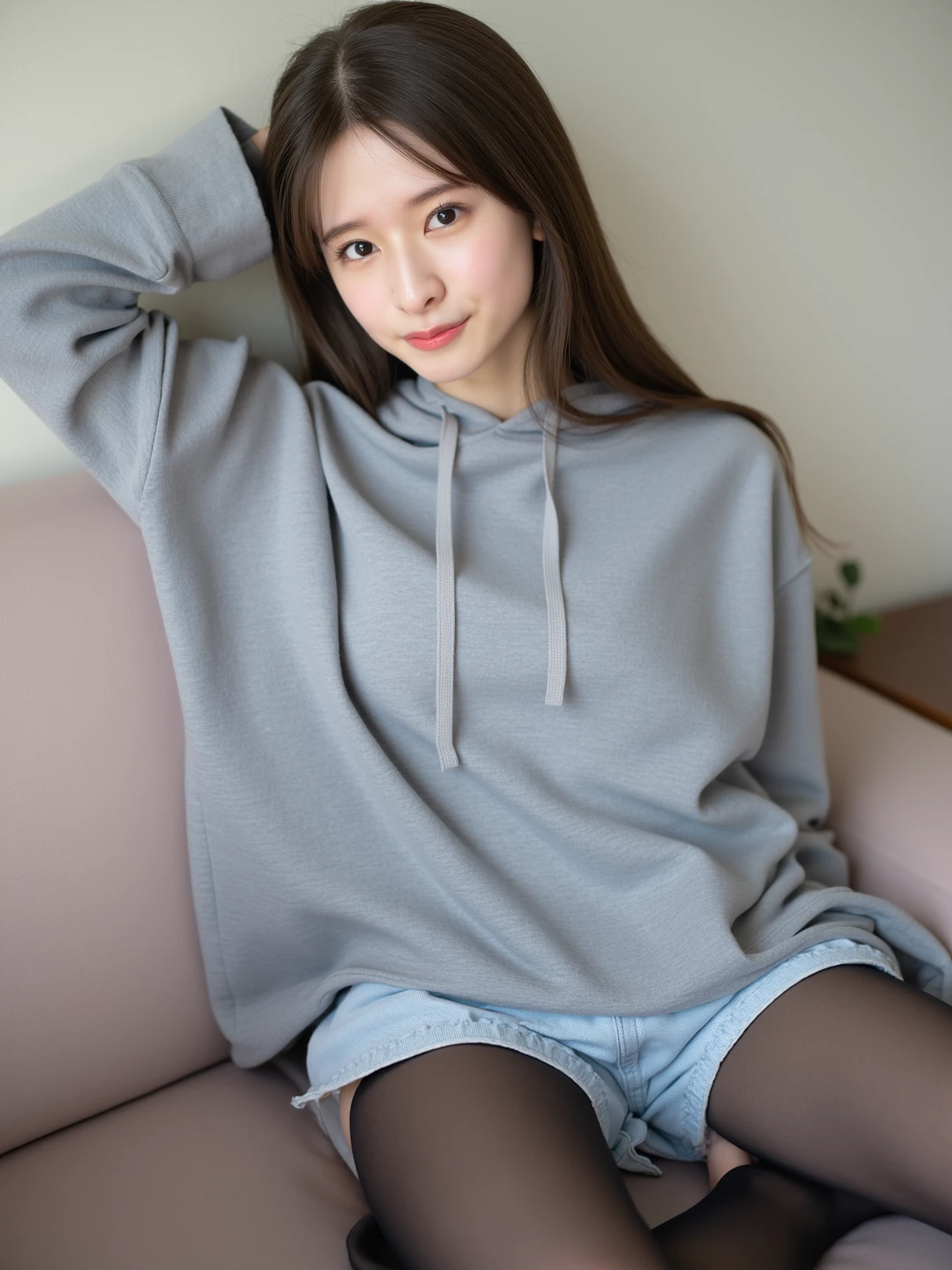 (((Sitting on the toilet bowl:1.8, Panties are worn at the knees:1.5, The lower part of the body is :1.8, Sweatshirt:1.5))), ((Toilet in a private room:1.5)), 1girl in, 独奏, 18year old, 7headed body, Ideal ratio body proportions, erectile , short-hair, A dark-haired, With bangs, small , A slender, Small , beauty legs, Skinny Legs, surrealism, Cinematic lighting, depth of fields, One-person viewpoint, F/1.8, 135 mm, nffsw, masutepiece, ccurate, ((Anatomically correct:1.3)), Textured skin, Super Detail, high details, High quality, awardwinning, Best Quality, hight resolution, 8K