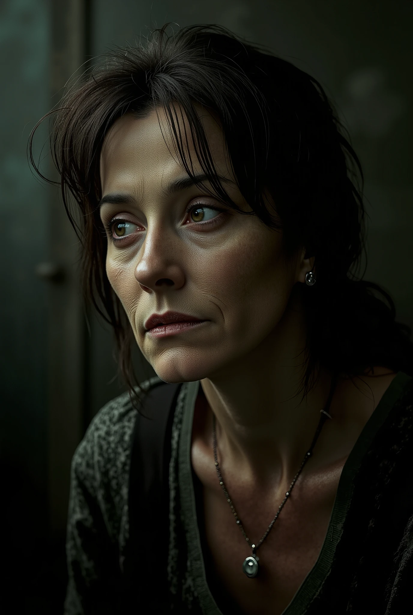 middle-aged woman, dirty desire tension,