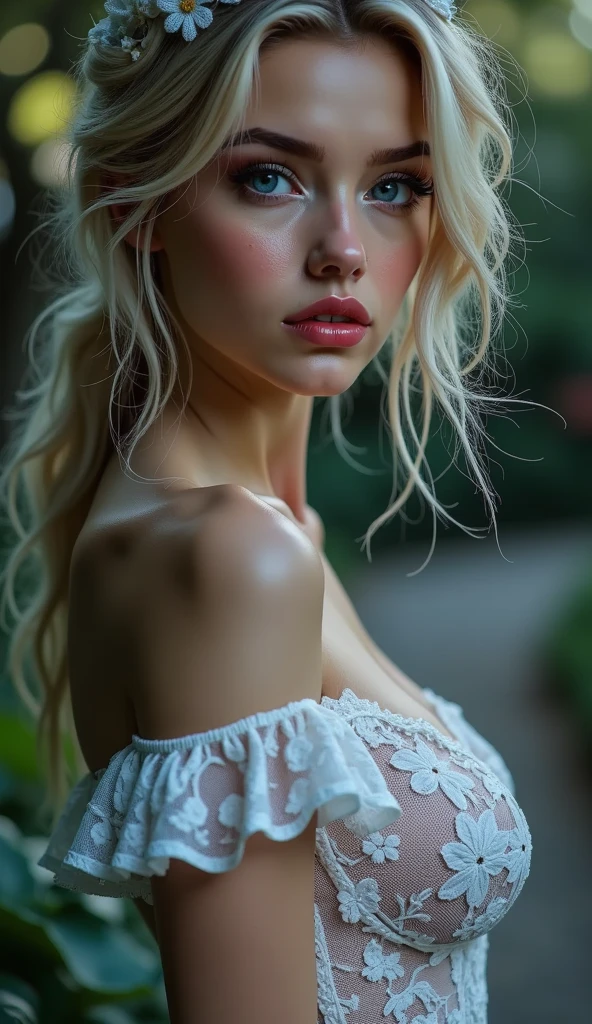 An 3 girl with very thin long blonde braids is doing ballet , ,big ,small ,makeup smeared,makeup run,perfect lips, suspenders, parts,large eyes,blue eyes,perspiration, sweating profusely,Wet,Very detailed, Best Quality, extremely detailed face, perfect lightning, Ballet study background, , , Single, 4k, masterpiece 