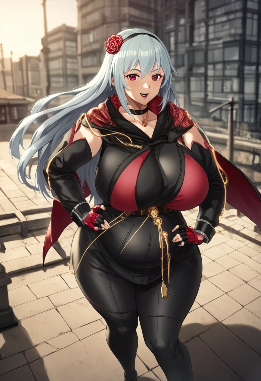 {{{masterpiece}}},{{{best quality}}}, (gigantic breasts:1.5), (curvy:1.5), (blurry) , (depth of field), (blurry foreground), (blurry background), (1girl), (motion blur), (rating:safe), (photo \(medium\)), Igawa Asagi, 1girl, solo, long hair, looking at viewer, large breasts, black hair, gloves, holding, green eyes, blue hair, standing, corset, skirt, miniskirt, thighhighs, thigh boots, curvy, (thighs:0.7),, skin tight, hair intakes, glowing eyes posing, seductive smile 
