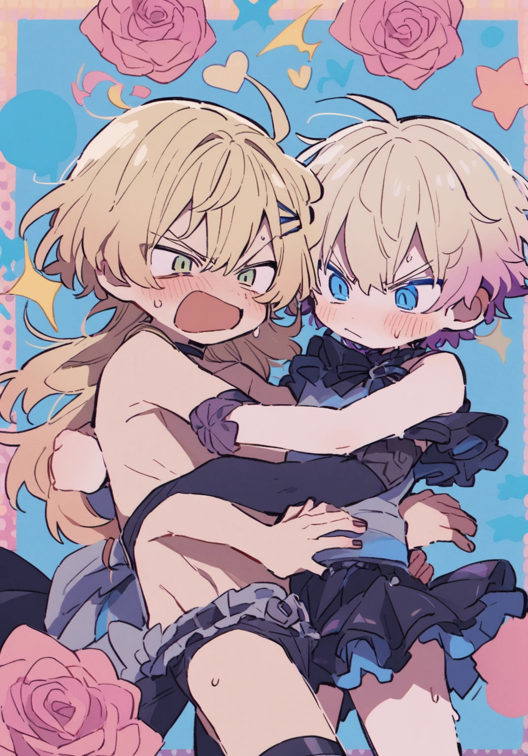 Muscular々An android in the form of Cloud Strife is malfunctioning.、The male organ is erect and ejaculates、Rolling their eyes、Pretending to masturbate