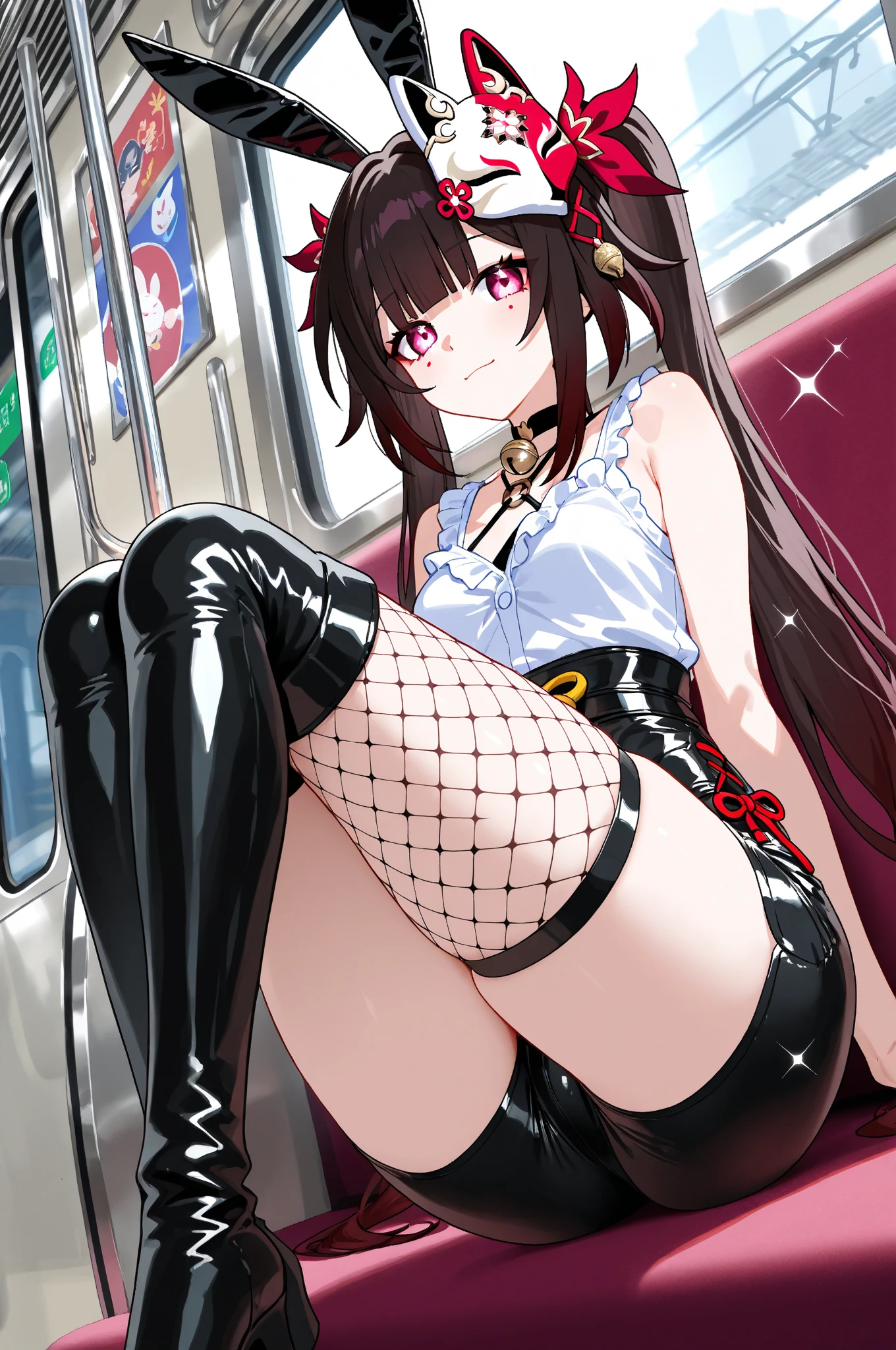 ((((((Close up))))), ((((Sex face))), (((siting on my lap)))), ((((cum out of pussy))), (((cum everywhere))), (((teen girl))),((flat boobs)),((small boobs))), Sarada Uchiha with short hair, black eyes, wearing prescription glasses. (((She is wearing leproed underwear))), (((leproed underwear))), (((nude))), (((naked))), (((nsfw))), she is in a livingroom.(((((( Siting in a bus at the back with legs open showing pussy, pussy Expose)))))))).((( black stockings with black highheels)))