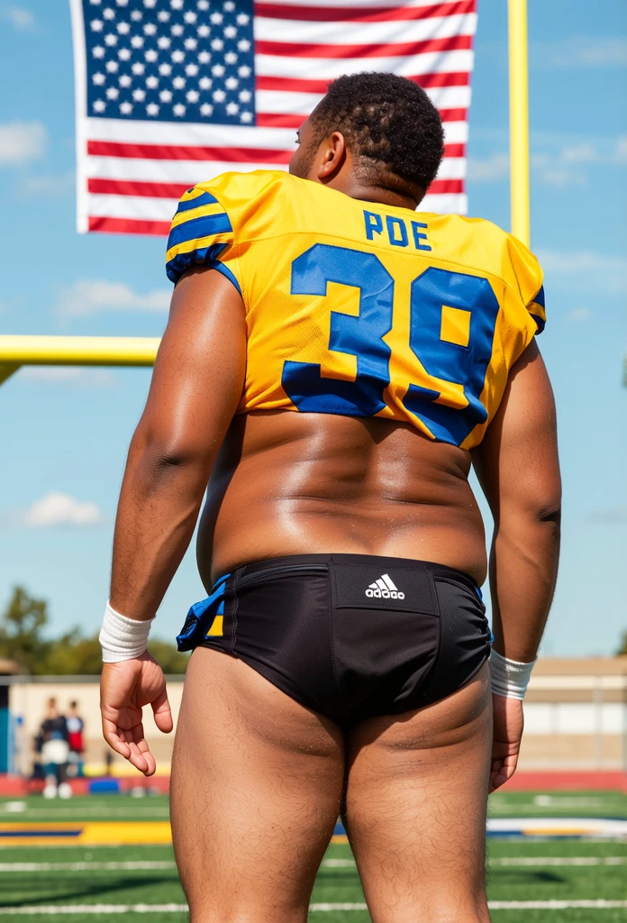 A dark-skinned man, coach, Dirty white socks and body,There's a huge thing