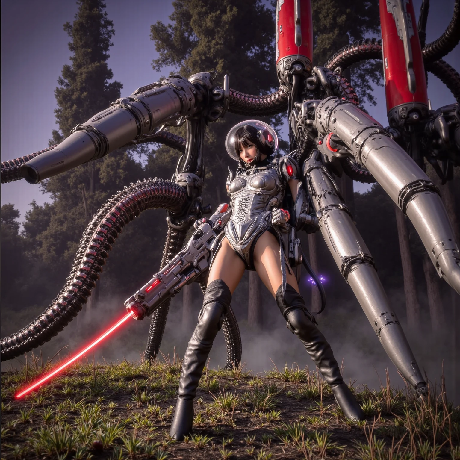 1girl, solo, black background, jewelry, earrings, black short hair, red bodysuit, lips, upper body, realistic, small breasts, brown hair, black eyes, science fiction,photorealistic, ultra-detailed, realistic, ultra-high resolution, high-quality, cyberpunk, girl, red mechanical armor,red mechanical helmet, red metallic texture,mechanization,<lora:chilloutmixgd_v10:0.5>