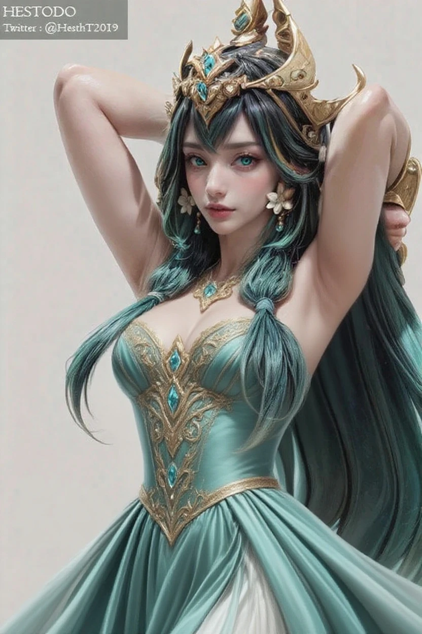 There is a chameleon that is dressed as a plant, Guanyin Bodhisattva,Female Bodhisattva,The eyebrows are like Satsuki,The eyes resemble double stars,The jade face is naturally joyful,Vermilion's lips were a little red,Sit on a huge lotus leaf,(nsfw: 1.5) (: 1.5), pubicLindo arte digital detallado, Adorable pintura digital, Lindo arte digital, lindas ilustraciones detalladas, Linda criatura del bosque, furry fantasy art, Teemo, Teemo de League of Legends, linda criatura, Arte digital detallado 4K, linda criatura, Arte digital 4K altamente detallado, Anthropomorphic chameleon