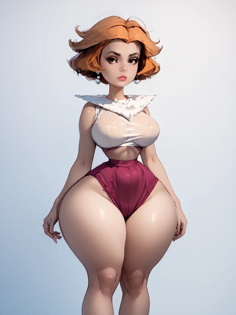masterpiece, best quality,3d rending work ,3DMM style, pro nude fashion photography, 3D,1 nude girl, solo, erotic photo, erotic art, multicolored hair, orange hair, black hair, necklace, freckles, jewelry, two-tone hair, looking to front, lustful look, realistic, sexy smile, full naked body, pink nipples, simple background, bangs, looking away, short hair, parted lips, black eyes, lips, gothic, choker, makeup, mole, sexy fashion pose, post punk, dark wave, cinematic lighting, chiaroscuro, Canon, from behind, Full body sexy pose