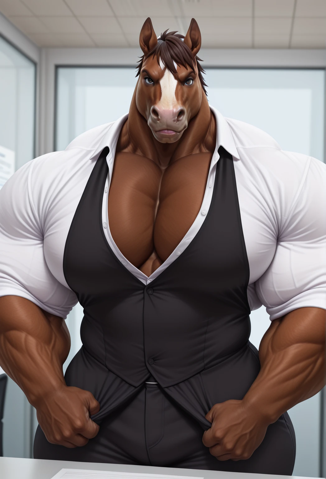 4k highly detailed realistic digital extremely high quality drawing, masterpiece, (by keeltheequine, uploaded on e621), (a full body photo of a sexy horsegirl), (thick lips), (wearing lingerie with stockings), (beautiful and detailed eyes: 1.1), furry anthro, full body fur, busty, bimbo, seductive, sexy, large breasts, muscles, cinematic lighting, (f1.8 short focus bokeh)