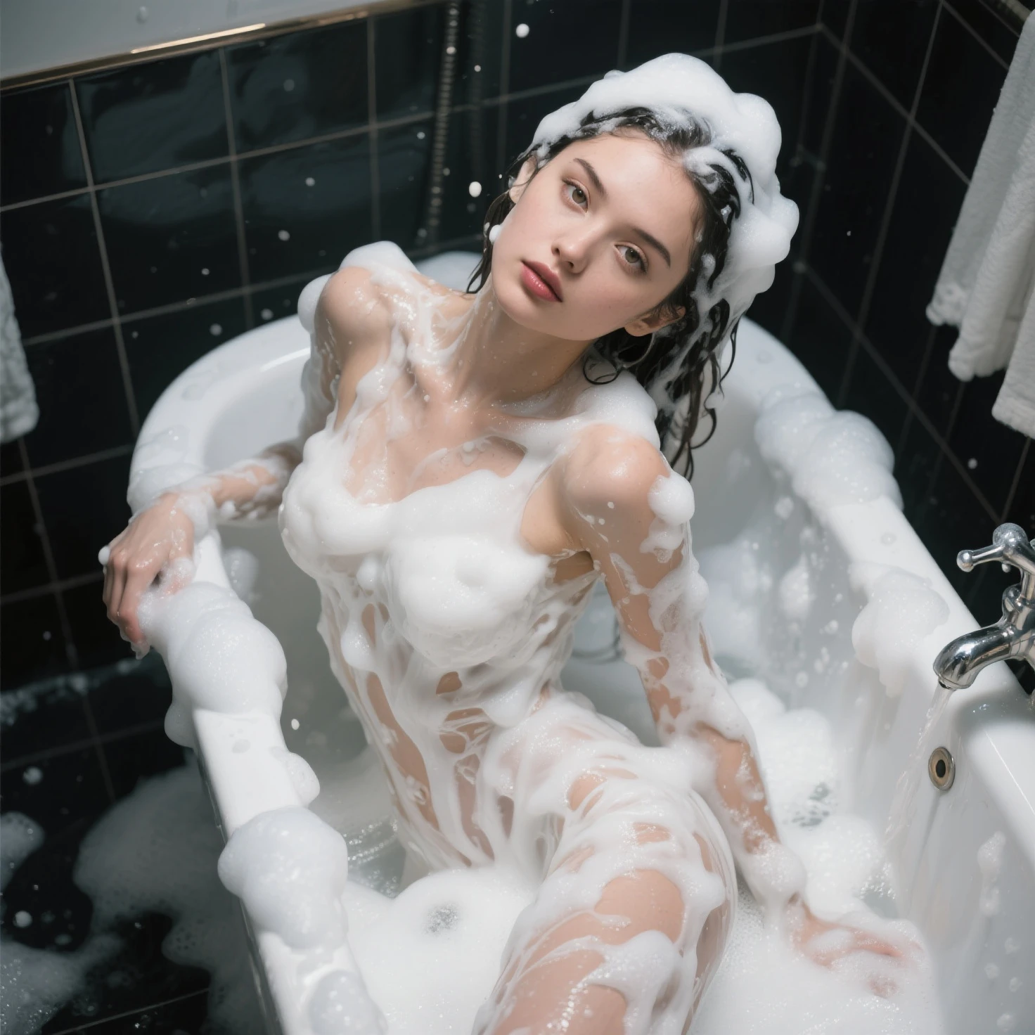 13-year-old naked woman peeing while drinking pee