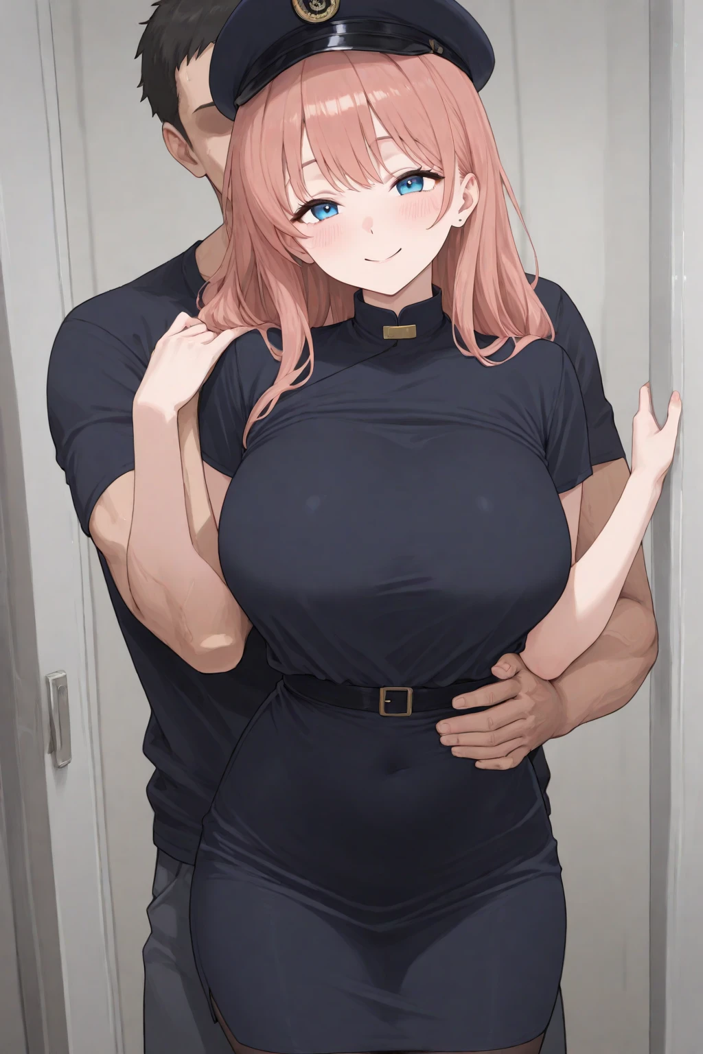 Masterpiece, anime, extremely high quality, official art, slender, Lovely, very large breasts and wide wide hips, blushing, breasts exposed, nipples exposed, mature women, choker, tatoos