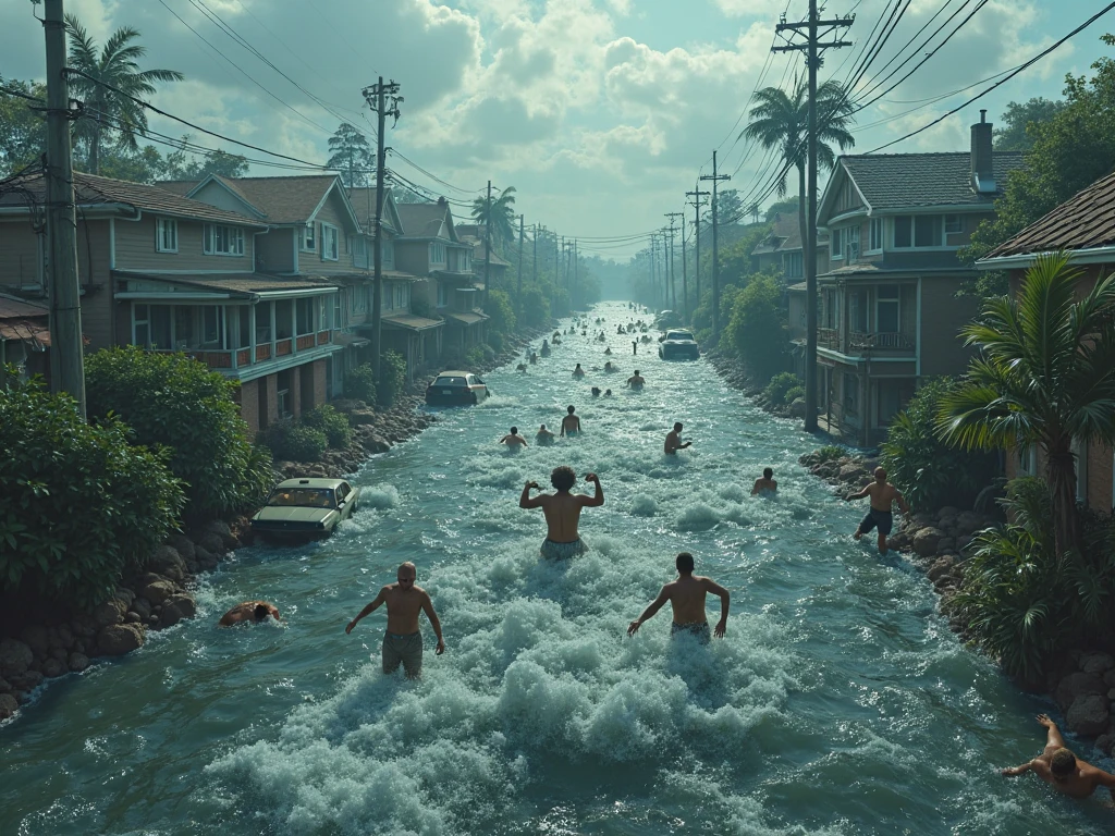 Create a colaj about flood