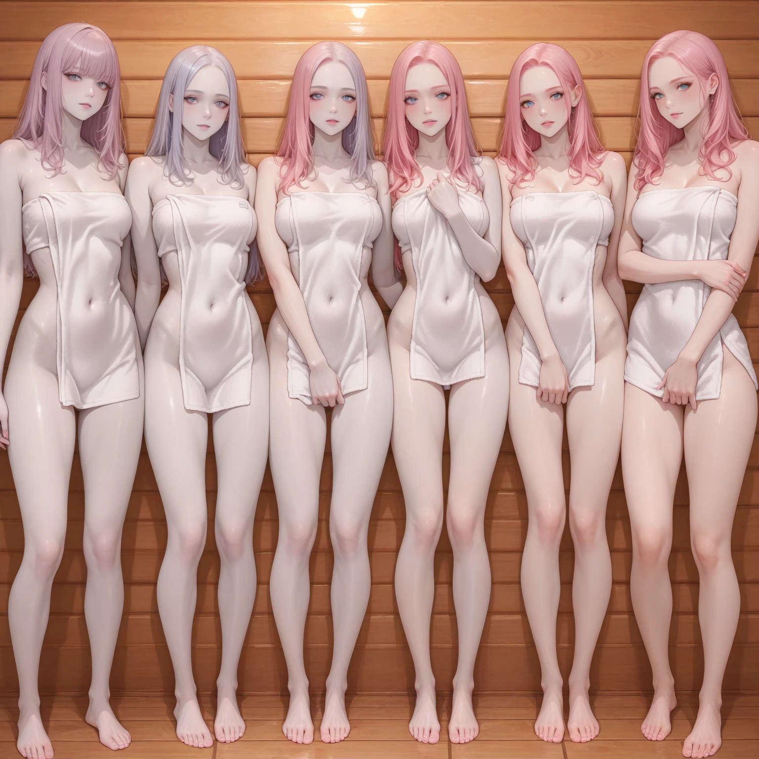 Transparent hair、Golden Eyes、eye glasses、ssmile、Two daughters in their early teens、flat chest、Thin pubic hair、Beautiful open legs、Jersey