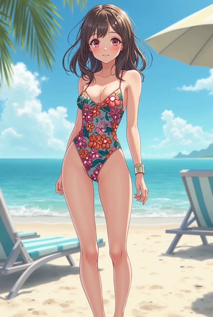 Kanao Tsuyuri in a swimsuit