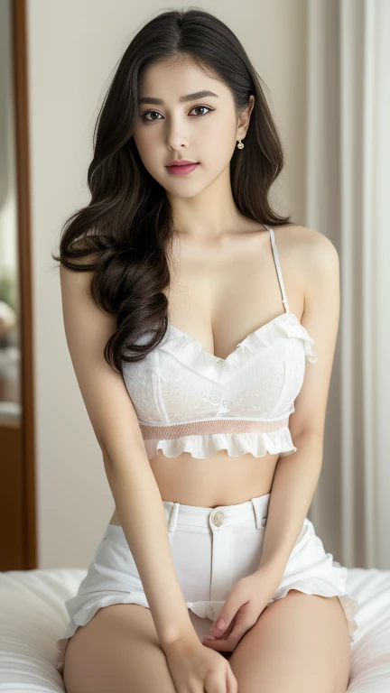 ((Top Quality, 8K, Masterpiece: 1.3)), Lying on a chair with legs apart, Focus: 1.2, Perfect Beauty: 1.4, Navel, White Lace Underwear, (Layered Hairstyle: 1.2)), (Dark Street: 1.3), Highly Detailed Face and Skin Texture, Fine Eyes, Double Eyelids, Whitening Skin, Long Hair, (Round Face: 1.5), (Sleeveless, No Pants: 1.6)