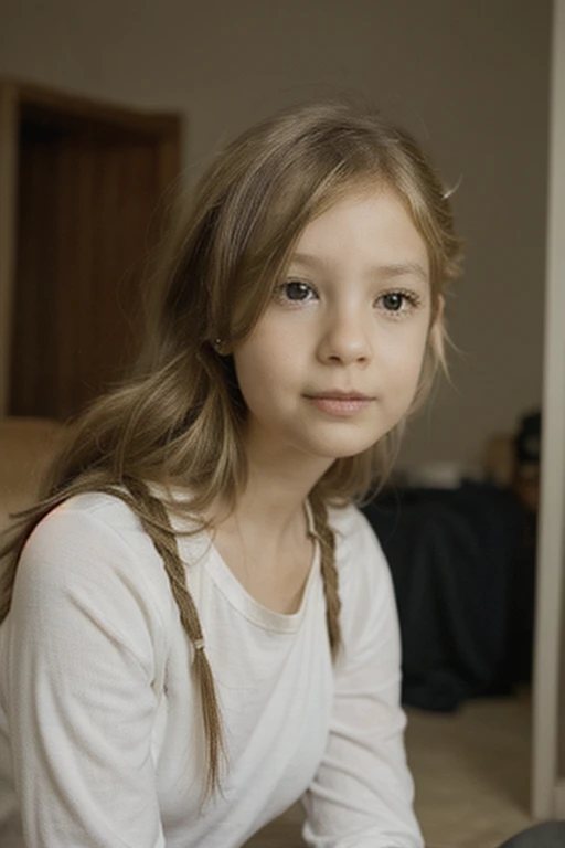 GIRL BLONDE CHILD IN BRAID, MUITAS VELAS ACESSAS , fundo vermelho.