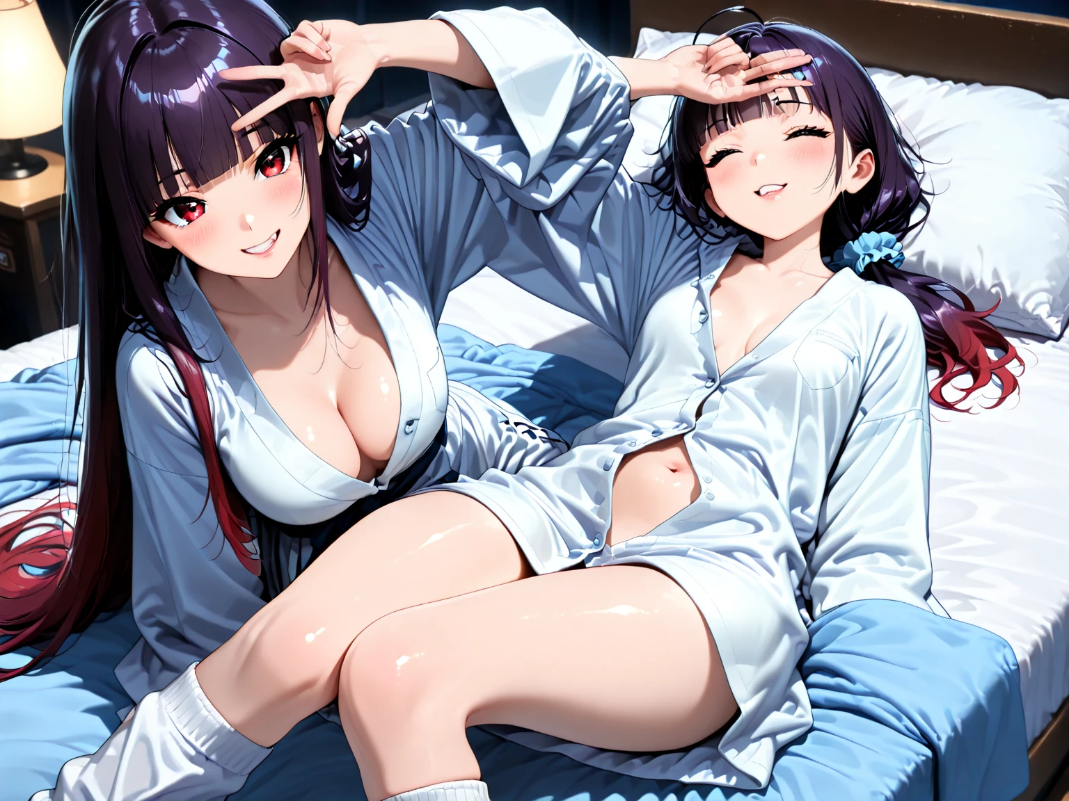 beautiful girl、Big Breasts、Black Hair、Long Straight、Great style、Nice body、Muscular、Abdominal muscles、Beautiful buttocks、Toned Legs、Completely naked、nude、pubic hair、The whole body is visible、Hairpin、kimono、脱ぎ捨てたkimono、Japanese-style building、Pleasure、night、Japanese-style room、futon、Lying on your back、futonの上にLying on your back、One girl、smile
