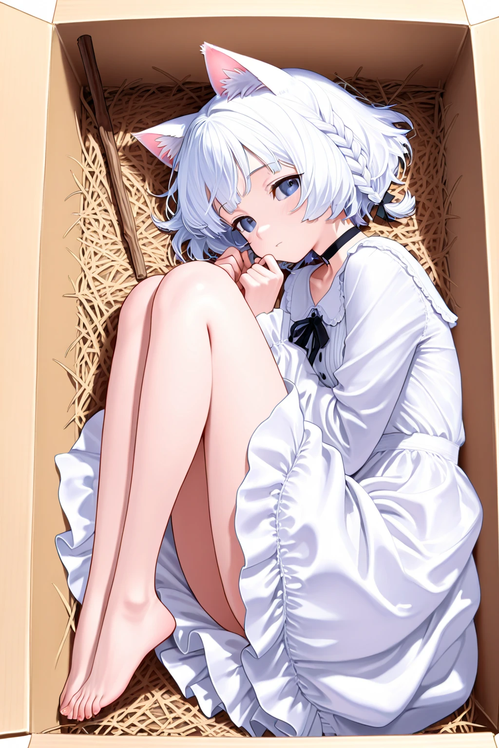 highest quality, masterpiece, ((1 girl:1.5)), ((smile:1.3)), (blush:1.3), ((fun!!)), (Small breasts), Blonde,, ((Maid)), ((hair ornaments)), Kamimei, look at me, ((in house:1.5)), Taking a break from watching the audience, ((naked:1.5)), ((shaved pussy:1.5)), Light blue eyes, long hair, Glowing Eyes