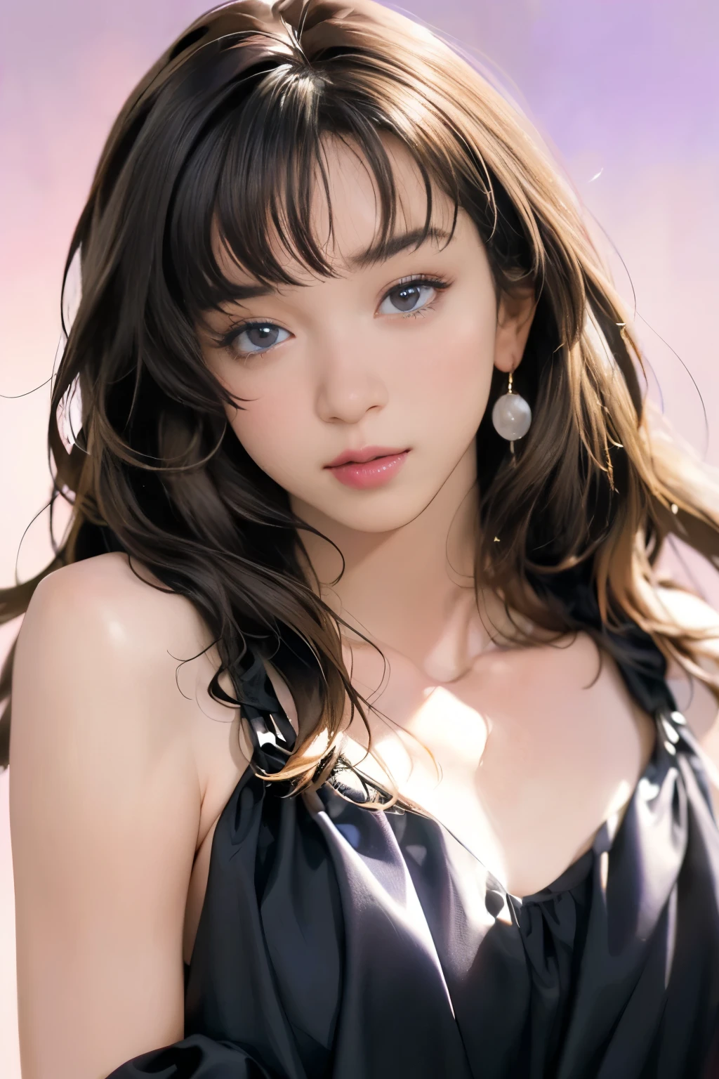 Photorealistic, high resolution, Soft light,1womanl, Solo, Hips up, (Detailed face),tattoo, jewelry, t-shirt with rough chest, Beautiful soldiers, Grab the audience's eye, Lover's perspective, Invitation expression, Sexy smile, Perfect style, Perfect balance, Detailed skin, mischievous gaze, chest visible