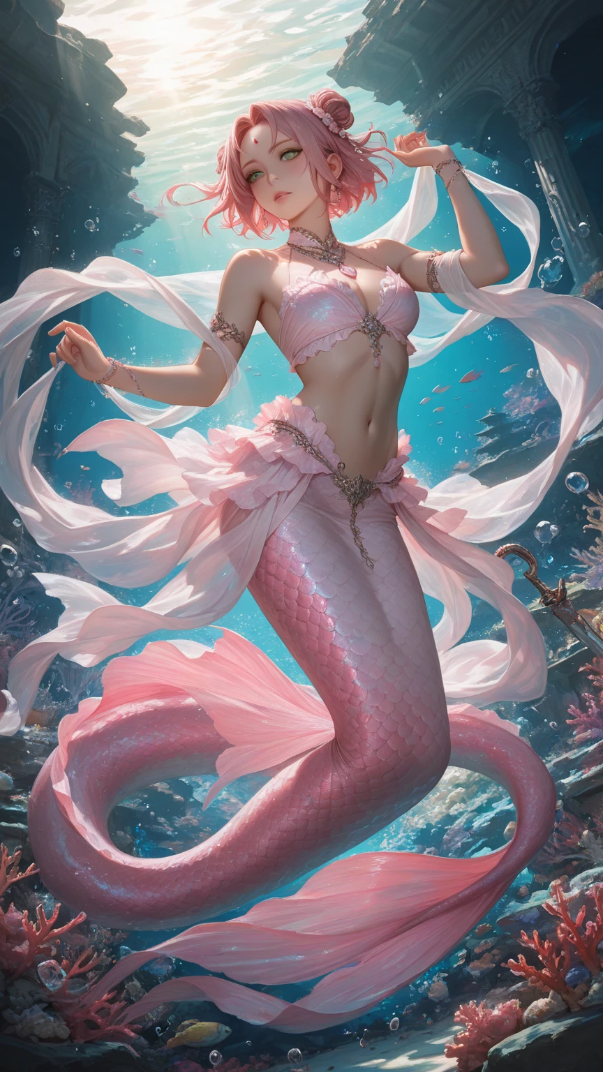 A sexy young water dragon girl with european feay charming girl Full body detailed anatomy, perfect face details,((brown skin tone texture)) ( tomboyish braided styles), with colorful tattoos, (( wearing illuminating a dragon helmet))( having a long dragon tail)(( wearing transparent illuminating dragon costume sexy full body detailed anatomy )), wearing illuminating transparent two piece dragon details on skin, wearing dragon like skin texture body, lifting up plump pussy , wavy short illuminating pink gemstone hairstyles from the flow water, ((having frog suit instead of feet))( reptile ears))(reptile suit skin arms, torso, bottom, face, neck, shoulder & legs))((showing face near camera)) (accurate details of hands & fingers)) Exposed hard big errect nipples, open legs squat position, exposed pussy line, exposed panties, exposed pussyline, smiling with teeth exposed. Sparkling gray eyes, charms, face details & fucos skin tone texture, swimming under the atmosphere swamps area creating air bubles with captivating different lighting effects around the background, showing small dragon, fish, turtle, reptiles, bubbles of air for accurate background masterpiece ((with illuminating transparent ruby crystal gemstone dragon like scales skin textured all over her body)) ((with gills))((holding illuminating a treasure spear)) full details of accessories and props))swimming with ocean current waves under the sea,( many different perspective view character profile, front view, side view, rear view, of same face & clothing girls posing angle))(( perfect details of dragon body and dragon feet and arms anantomy))
