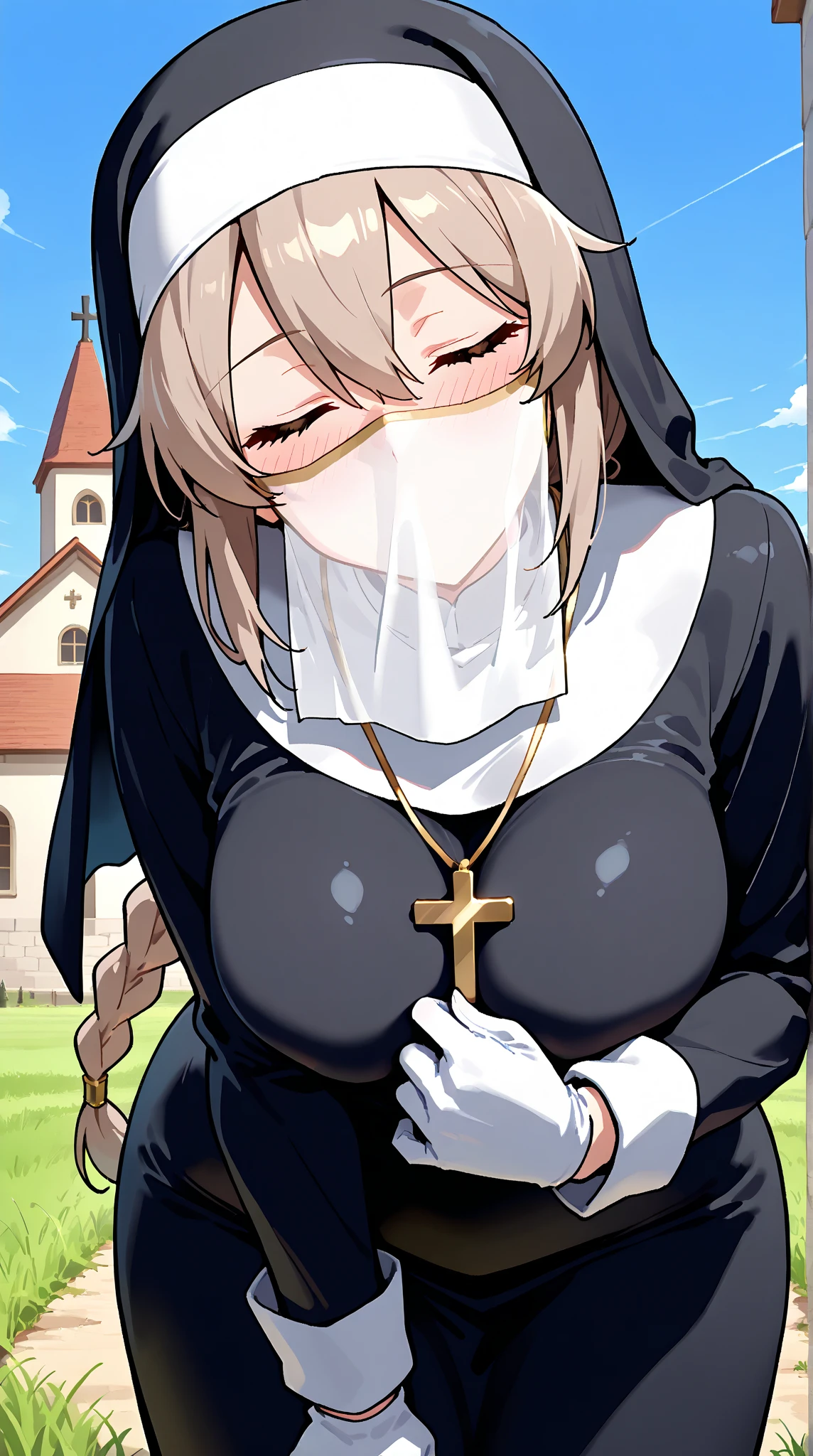 <lora:x-ray_glasses_FP16_by_Gtonero:1.2> (x-ray glasses:1.2), seeing (nipples:1.2) and (navel:1.2) through (glasses:1.2), 1 women, first person, busy convent background, attractive nun, clothed nun, realistic