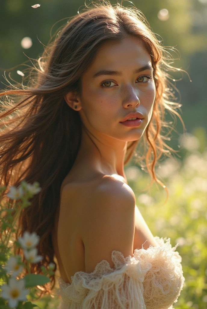 "An artistic black and white photograph of a young woman sitting in a field of wildflowers. Focuses mainly on his hands, that rest gently on your lap, with fingers slightly apart and palms visible. Pay special attention to capturing the detail and texture of their hands, revealing skin lines, nails and joints in a clear and natural way.
The lighting is soft and enveloping, creating delicate shadows that accentuate the shape and structure of your fingers. While the hands are the center of attention, also includes a general view of his figure, showing your face in a discreet and subtly focused way.
Focus on representing the model's face with the same precision and realism as the hands. Captures the softness and luminosity of your skin, the facial features and the serene and contemplative expression in his gaze. Achieves a balance between the detail of the hands and the clarity of the face, so that both elements complement each other and create a harmonious and evocative image.
Use all the techniques and resources at your disposal to ensure that both the model's hands and face are rendered convincingly and naturally.."
It's prompt, I have emphasized the importance of achieving a balance between the level of detail in the hands and the representation of the model's face. I hope this structure helps you obtain better results in generating the final image.