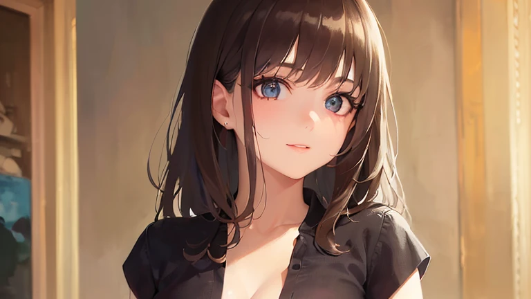 masterpiece、Highest quality、Ultra-fine、32K、Viewer、Look straight ahead、(Bare Skin、White skin、nude:1.2)、Outward-facing short hair、Light Brown Hair、46 point diagonal bangs、Highest quality、(Real:1.4)、Ultra-high resolution、 (Narrow and beautiful eyes:1.6)、Symmetrical、Highly detailed face、Perfect lighting、(Perfect Anatomy)、(White background:1)、Hot Genic、Best image quality、Characteristics of short hair、high quality、Visual Arts、