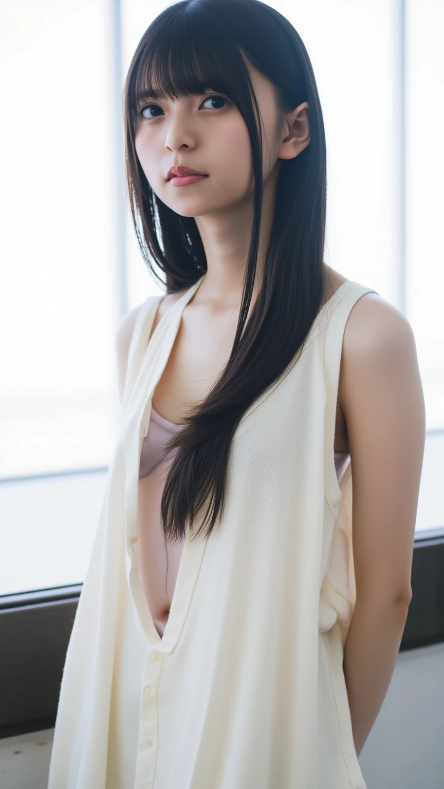 ((upper body:1.5)), ((looking at viewer:1.5)), ((look into the viewer's eyes:1.5)), BREAK ((night walk:1.5)), BREAK ((20 years old.:1.5)), (beautiful straight light brown long hair:1.7), ((asymmetrical bangs)), ((Scared:1.5)), I wear clothes, (top-quality, 16K, ​masterpiece:1.3), top quality, masterpiece, high resolution, photorealistic, (raw photo), live shooting, 16k wallpaper, perfection, professional lighting, very detailed, fine details, Hyperrealism, hyper realistic, realistic, japanese, (super detailed), (Photorealsitic:1.5), high-level image quality, very detailed, depth of field, (most beautiful), (dramatic lighting:1.2), (cinematic lighting:1.2), ambient lighting, (front lighting:1.2), highest precision, detailed fingers, detailed hands, detailed eyes, detailed skin texture, textured skin, realistic smooth soft skin, (perfect body proportion), (seductive emotion:1.3), (soft and plump thighs:1.2), (short torso:1.5), detailed face, detailed finger, clear eyes, gentle eyes, accurately drawn arms, accurate and perfect human anatomy, white and soft thighs, realistic smooth soft skin,